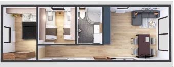 husbil OPTIMA 3,5x10 35m2 visualisering